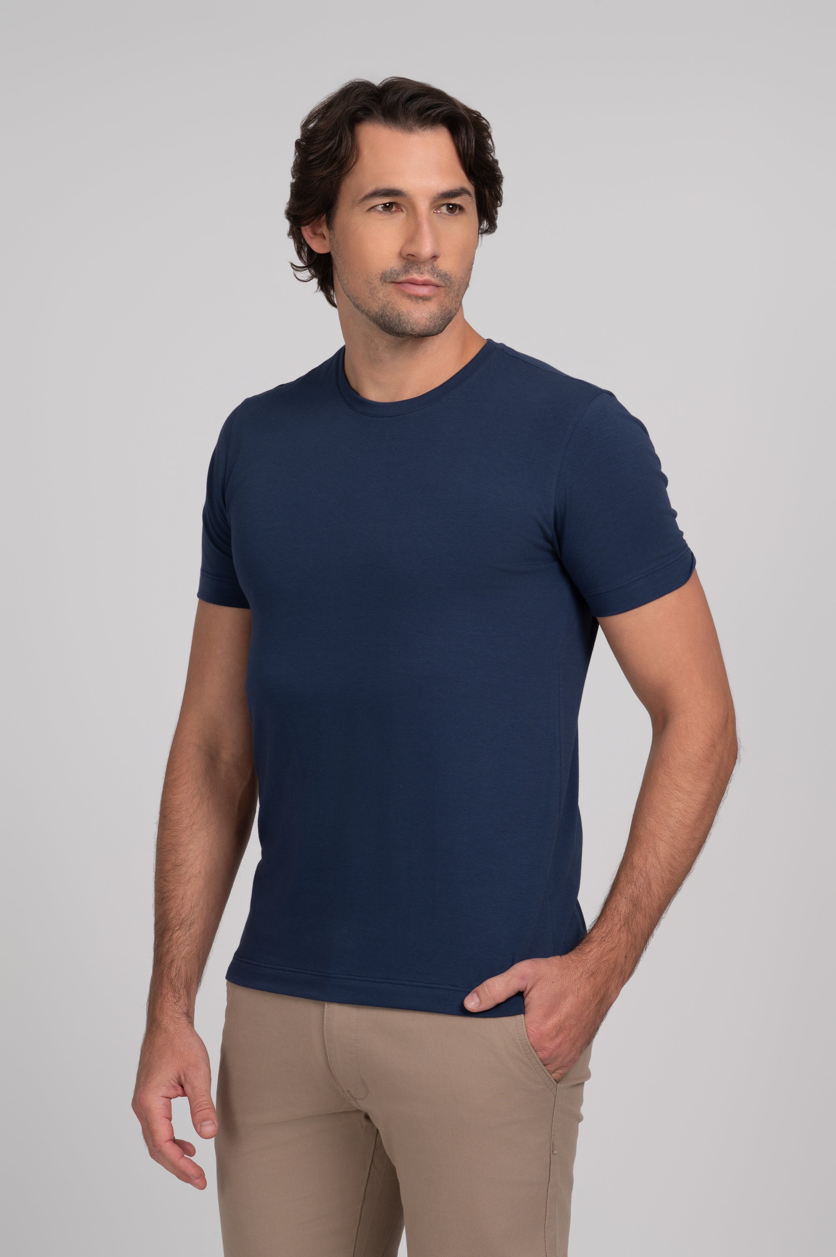 (KIT3) Camiseta Algodão Egípcio Gola C