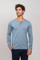 (KIT3) Henley Algodão Egípcio - Manga Longa