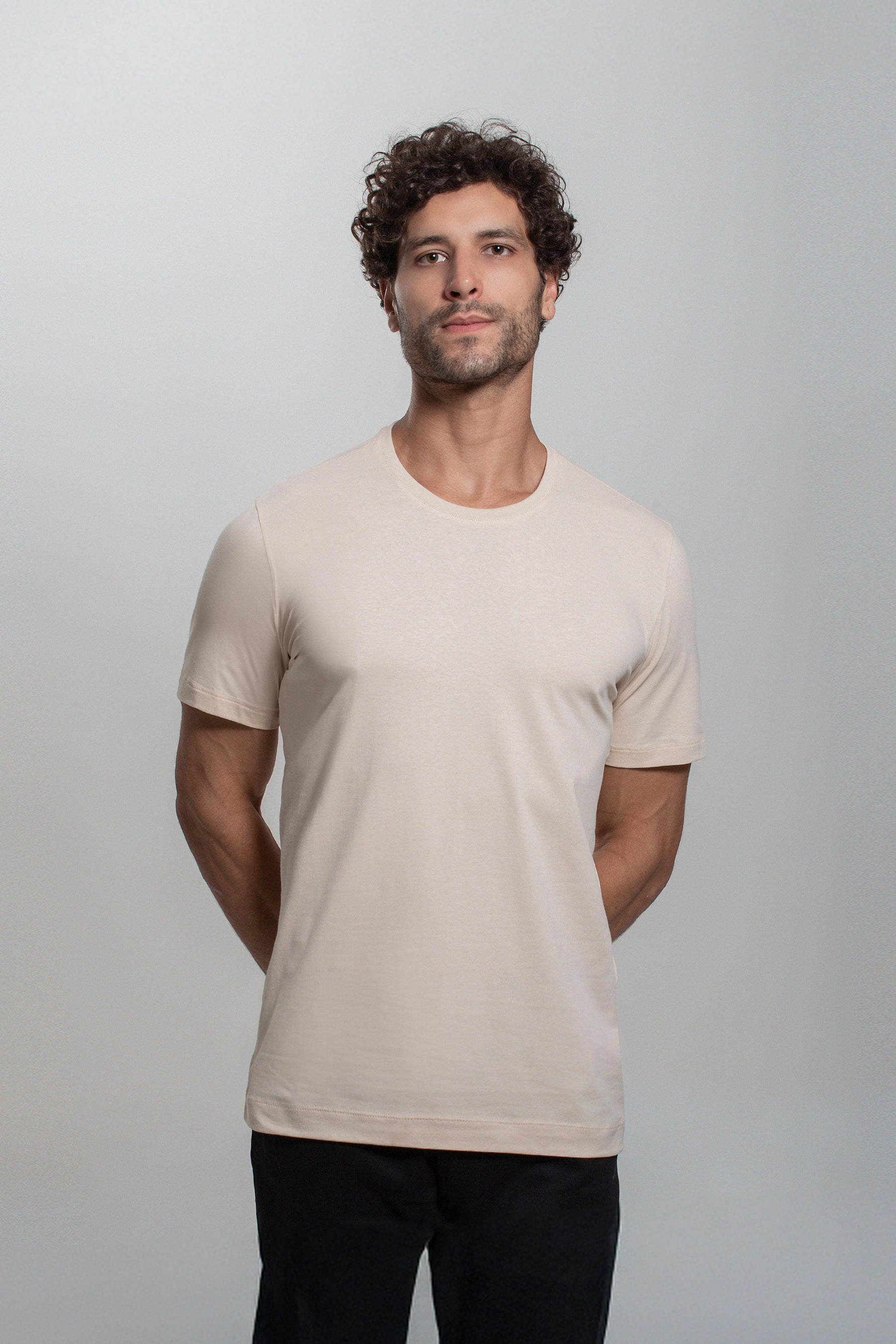 (KIT3) Camiseta Algodão Egípcio Gola C