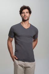 Camiseta Algodão Egípcio Gola V (18% OFF)