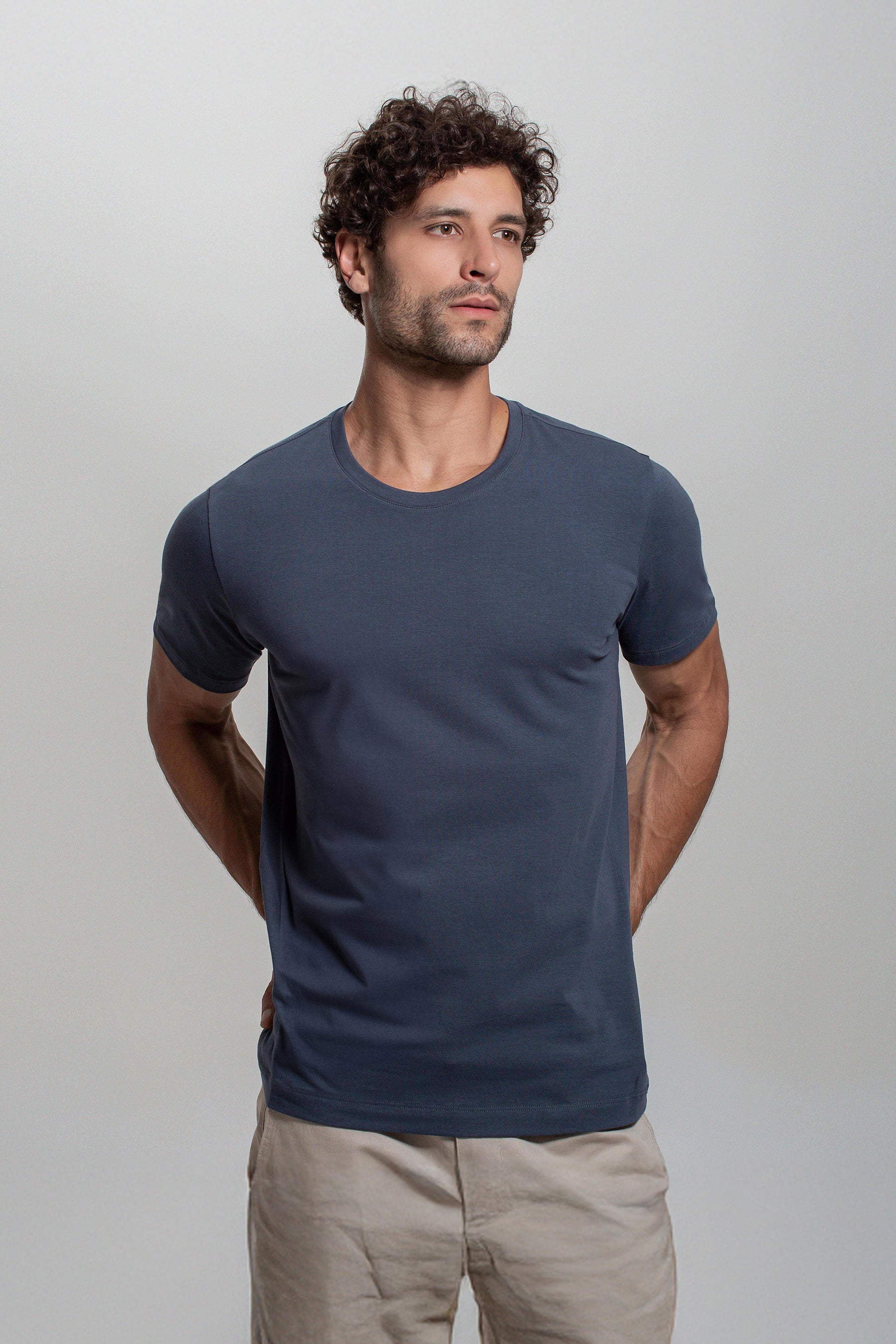 (KIT3) Camiseta Algodão Egípcio Gola C