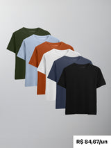 Kit 6 Camisetas Algodão Egípcio C/ V - Personalize