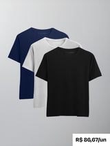 Kit 3 Camisetas Algodão Egípcio C/ V - Personalize