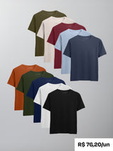 Kit 10 Camisetas Algodão Egípcio C/V - Personalize
