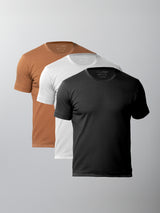 Kit 3 Camisetas Algodão Pima Gola C - Personalize