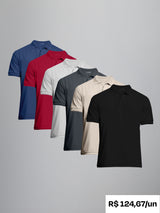 Kit 6 Camisas Polo Algodão Egípcio - Personalize