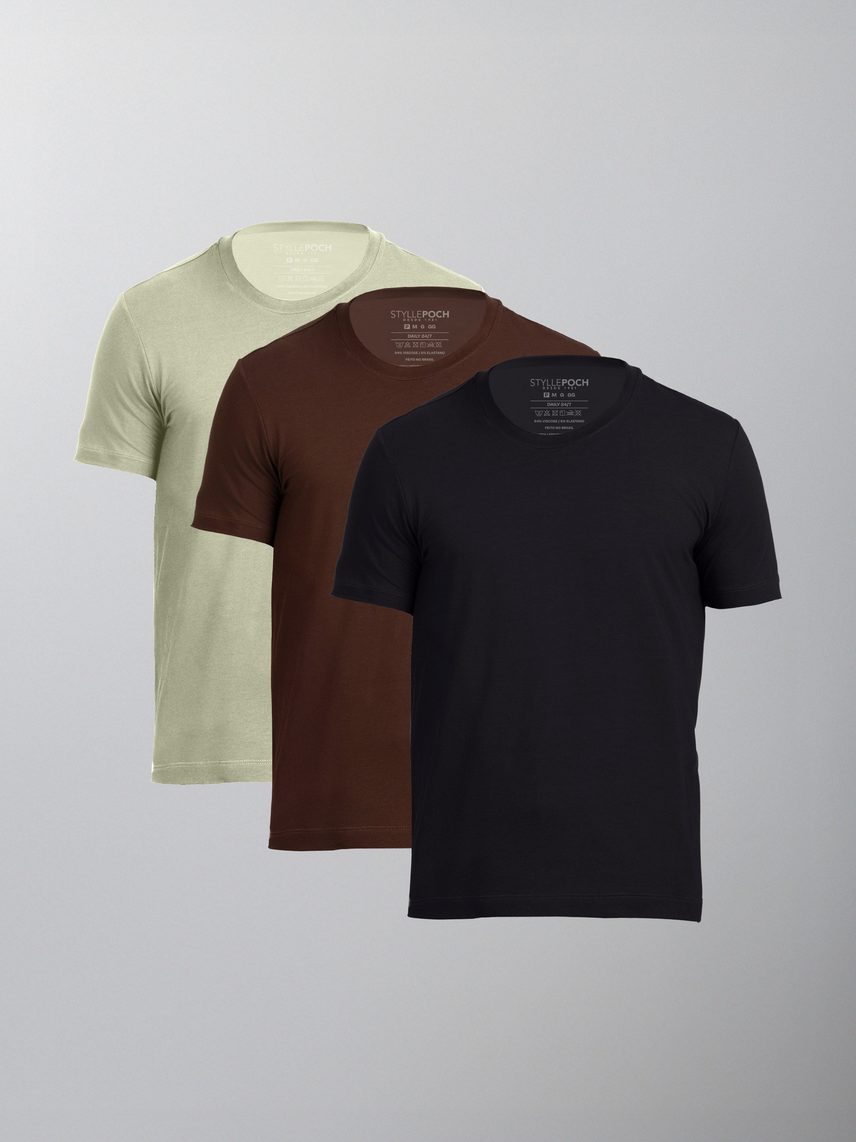 KIT 3 Camisetas Daily 24/7 - Personalize