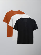 Kit 3 Camisetas HENLEY Algodão Egípcio - Personalize