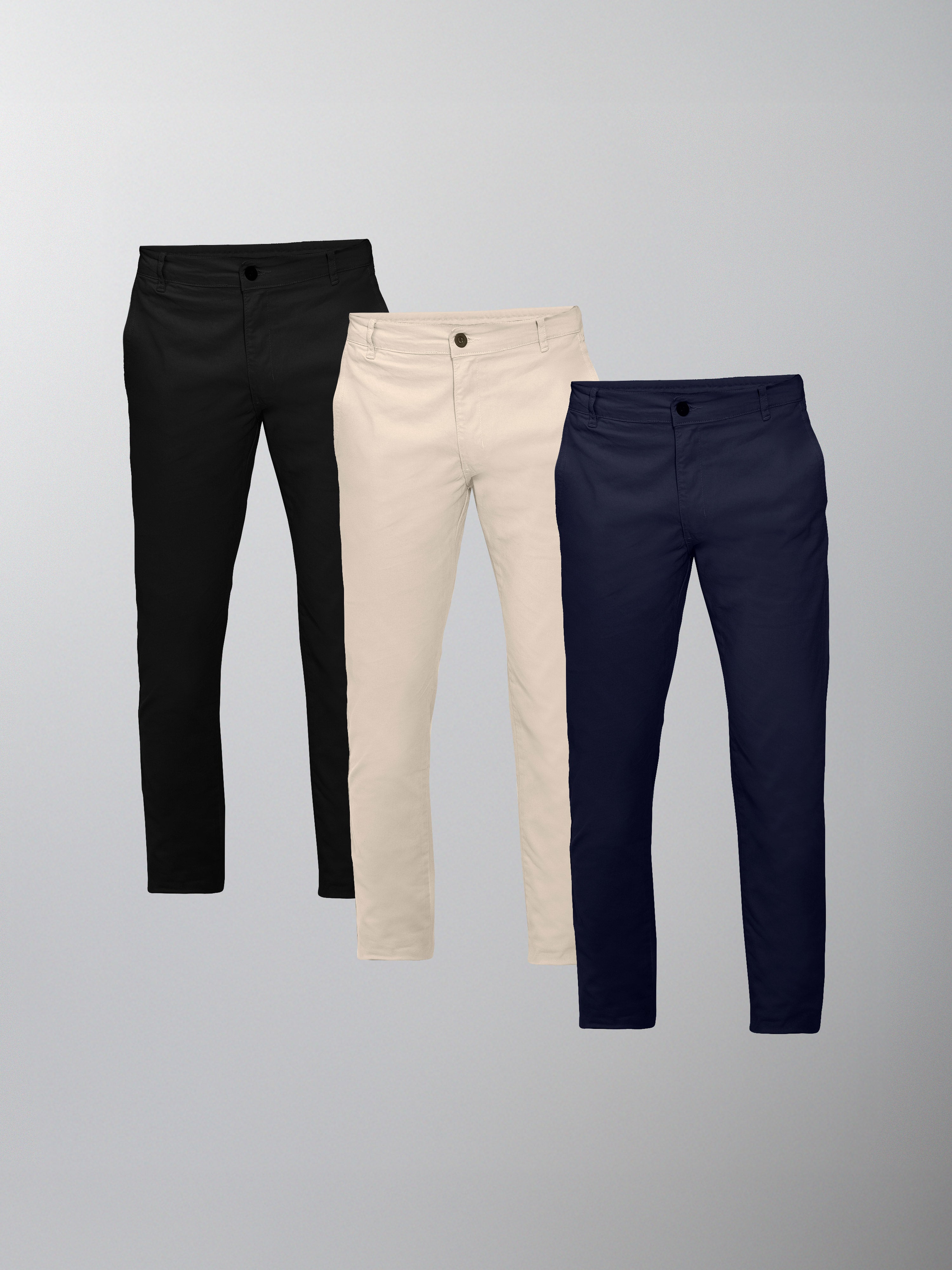 Kit 3 Calças Chino Alfaiataria - Personalize
