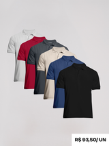 Kit 6 Camisas Polo Algodão Egípcio - Personalize
