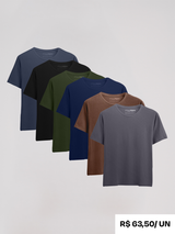 Kit 6 Camisetas Algodão Egípcio C/ V - Personalize