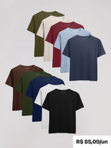 Kit 10 Camisetas Algodão Egípcio C/V - Personalize