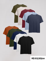 Kit 10 Camisetas Algodão Egípcio C/V - SUPER OFERTA