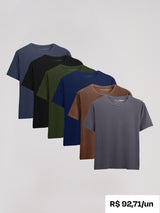 Kit 6 Camisetas Algodão Egípcio C/ V - Personalize