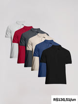 Kit 6 Camisas Polo Algodão Egípcio - Personalize