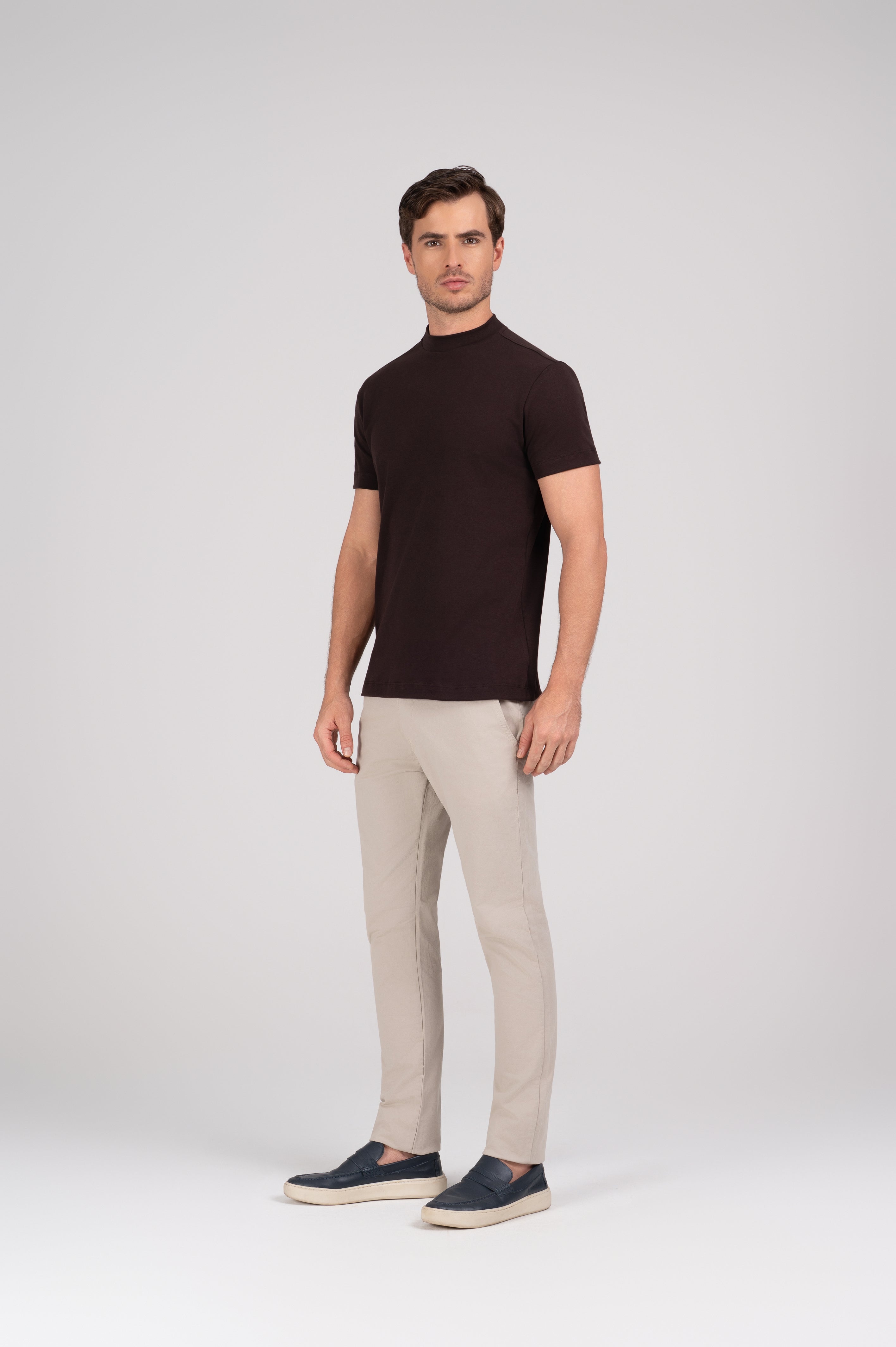 (KIT6) Camiseta Gola Alta Suedine Egípcio