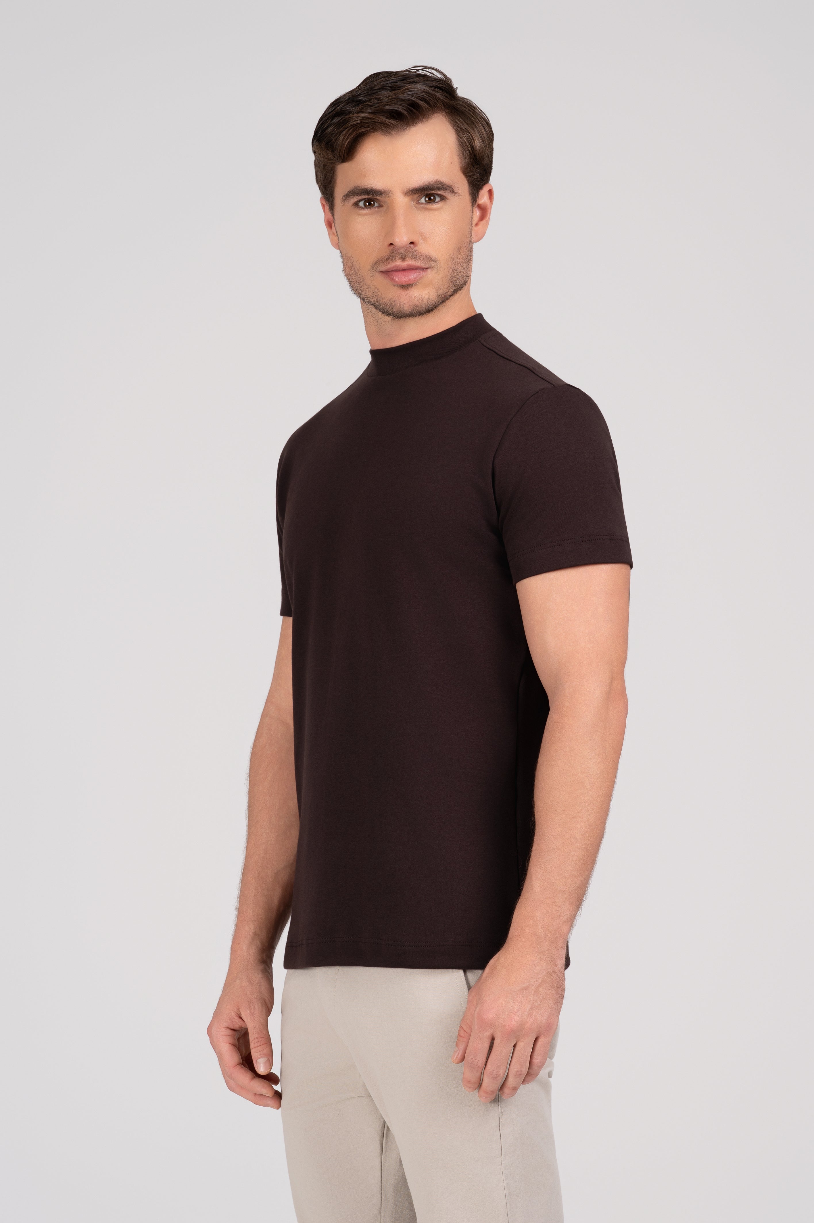 (KIT6) Camiseta Gola Alta Suedine Egípcio