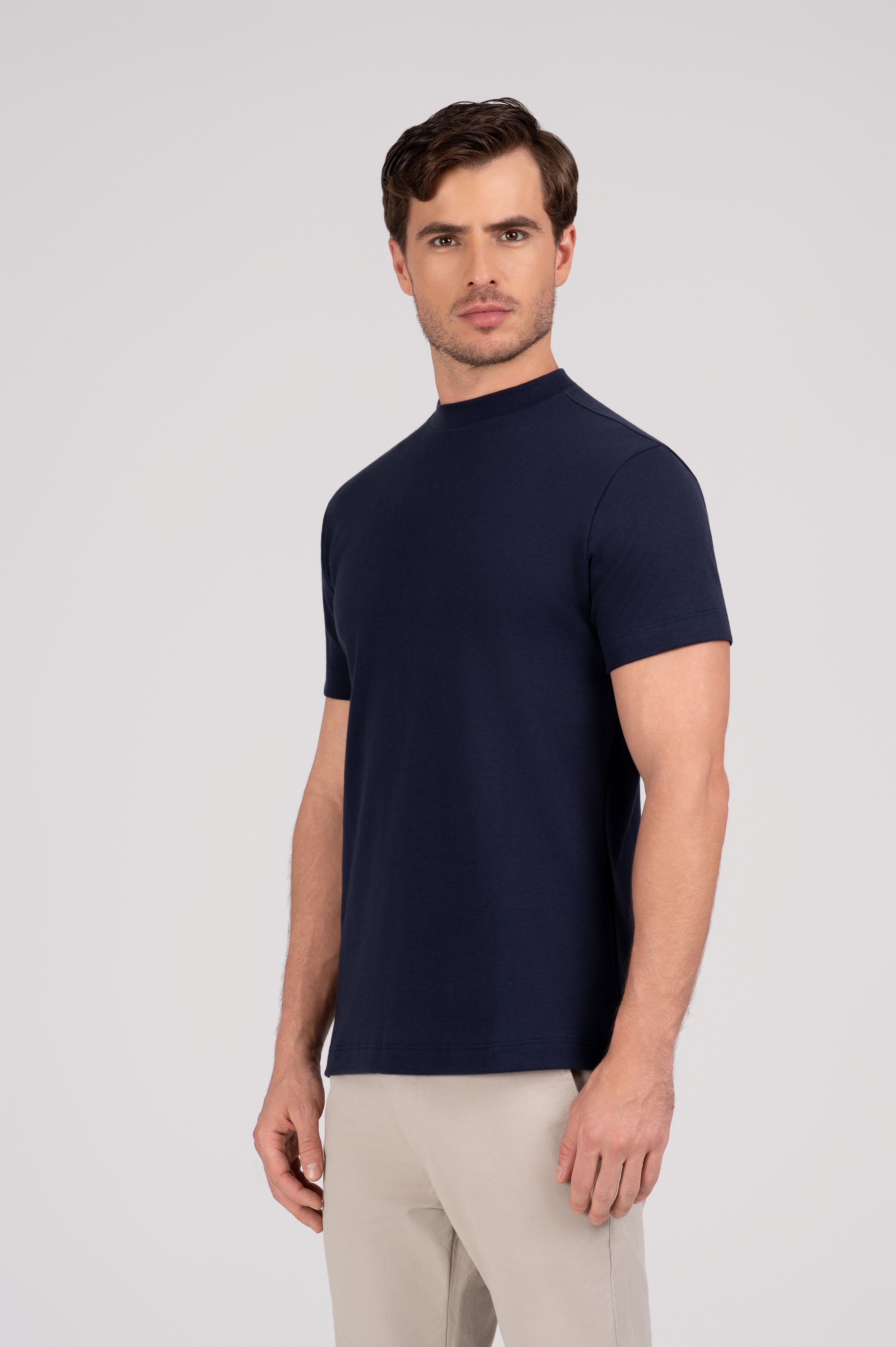 (KIT6) Camiseta Gola Alta Suedine Egípcio