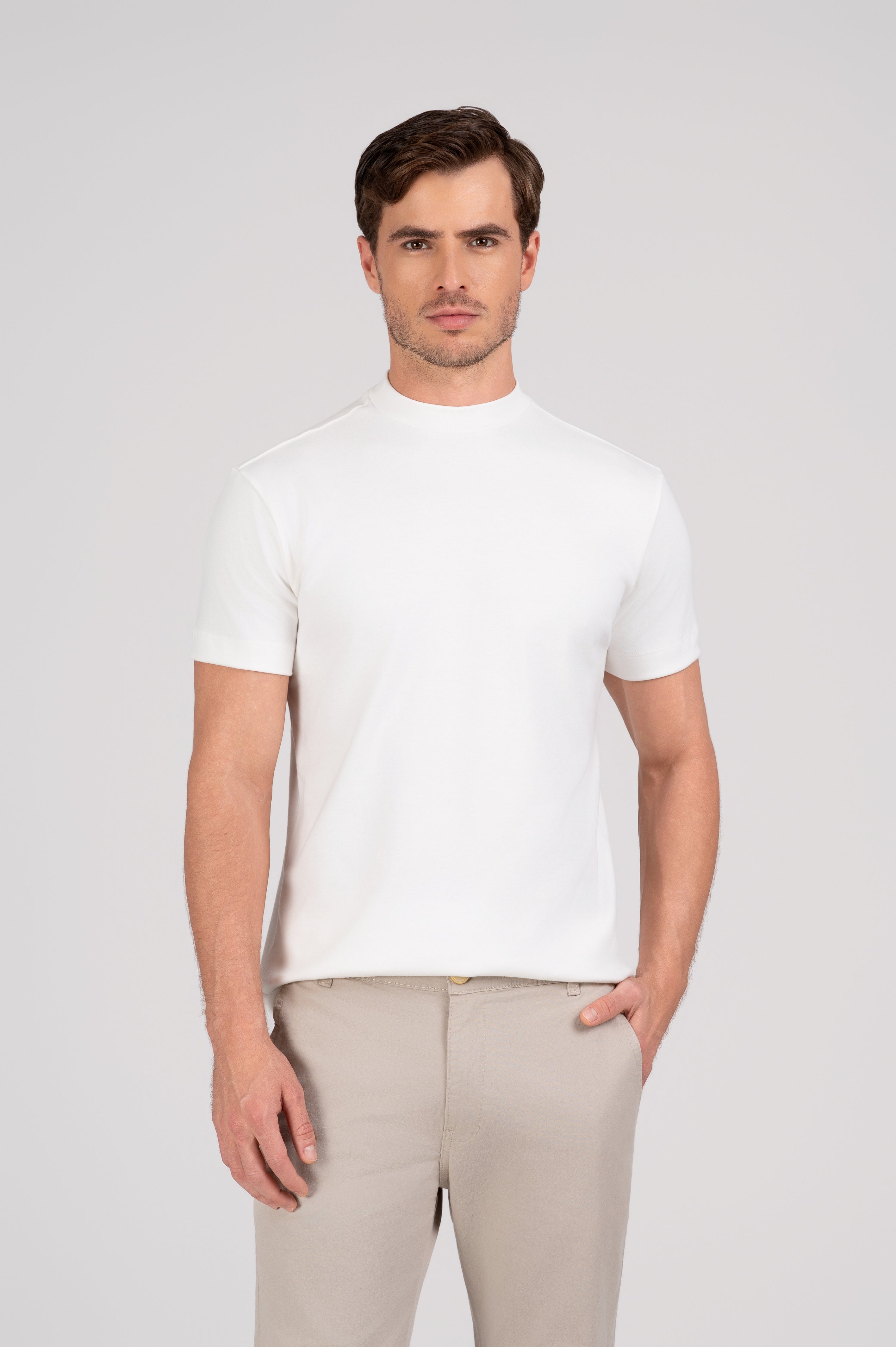 (KIT6) Camiseta Gola Alta Suedine Egípcio