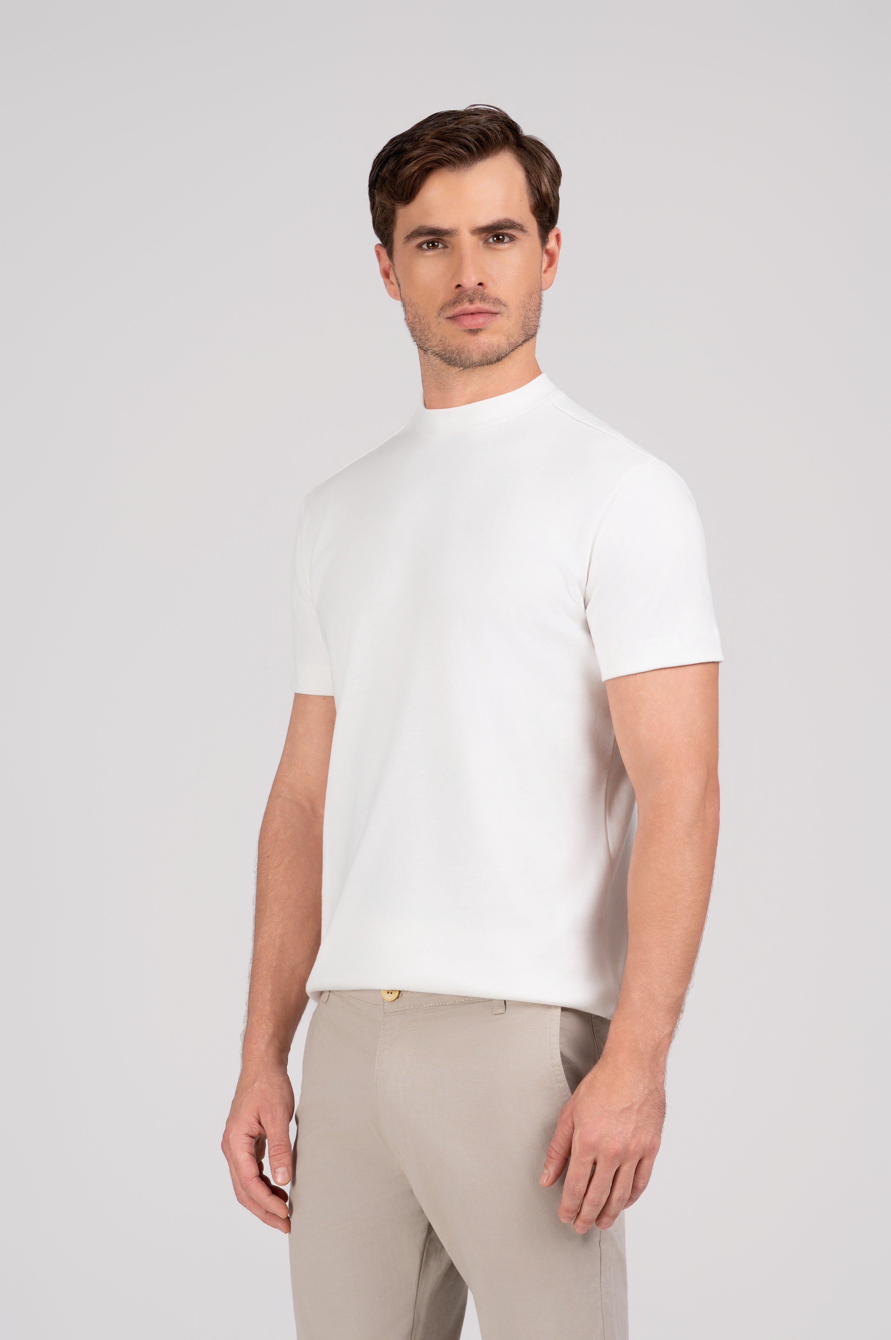 (KIT6) Camiseta Gola Alta Suedine Egípcio