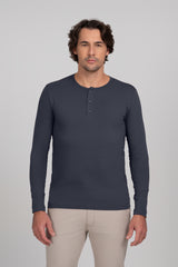 Henley Algodão Egípcio - Manga Longa
