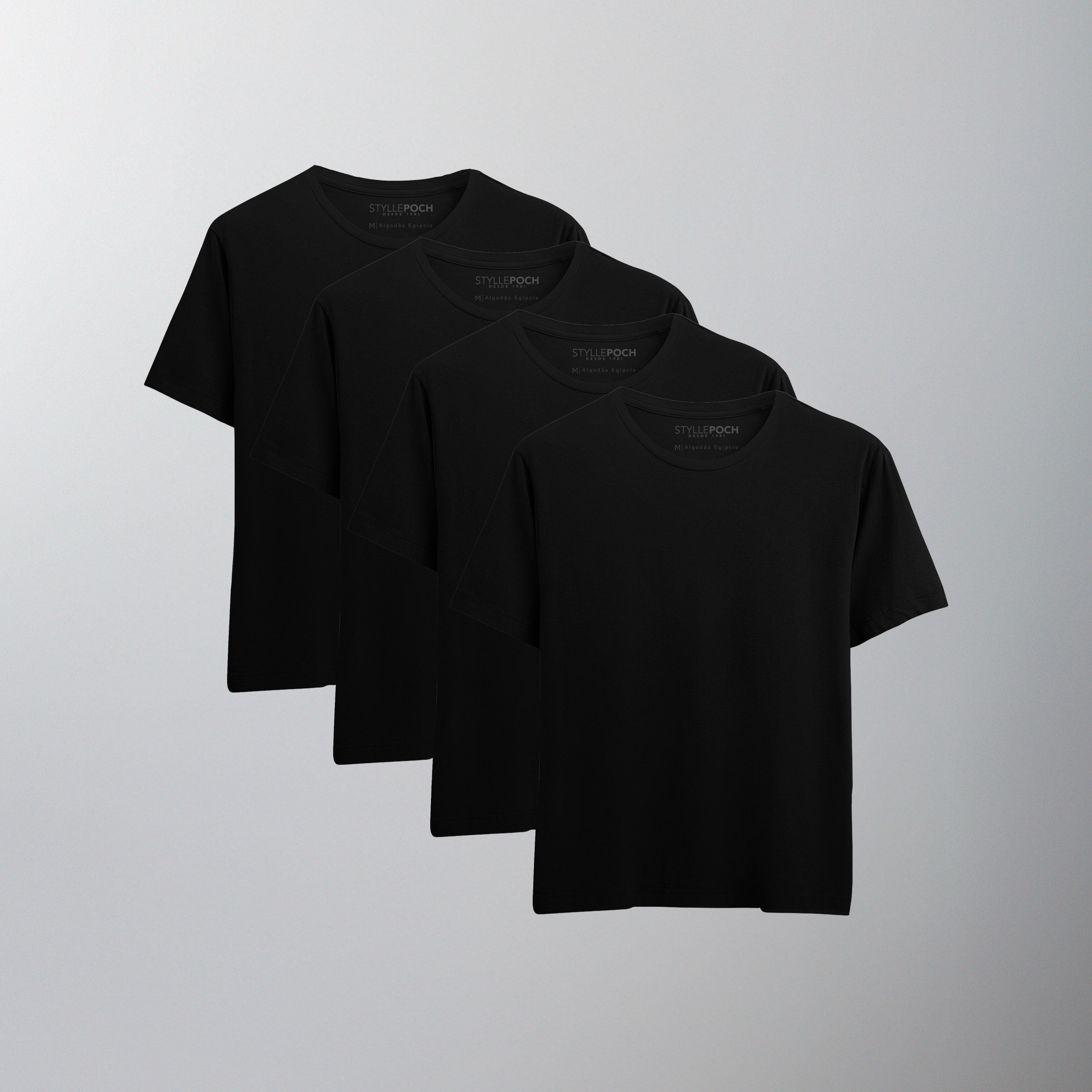 Kit 4 Camiseta Algodão Egípcio