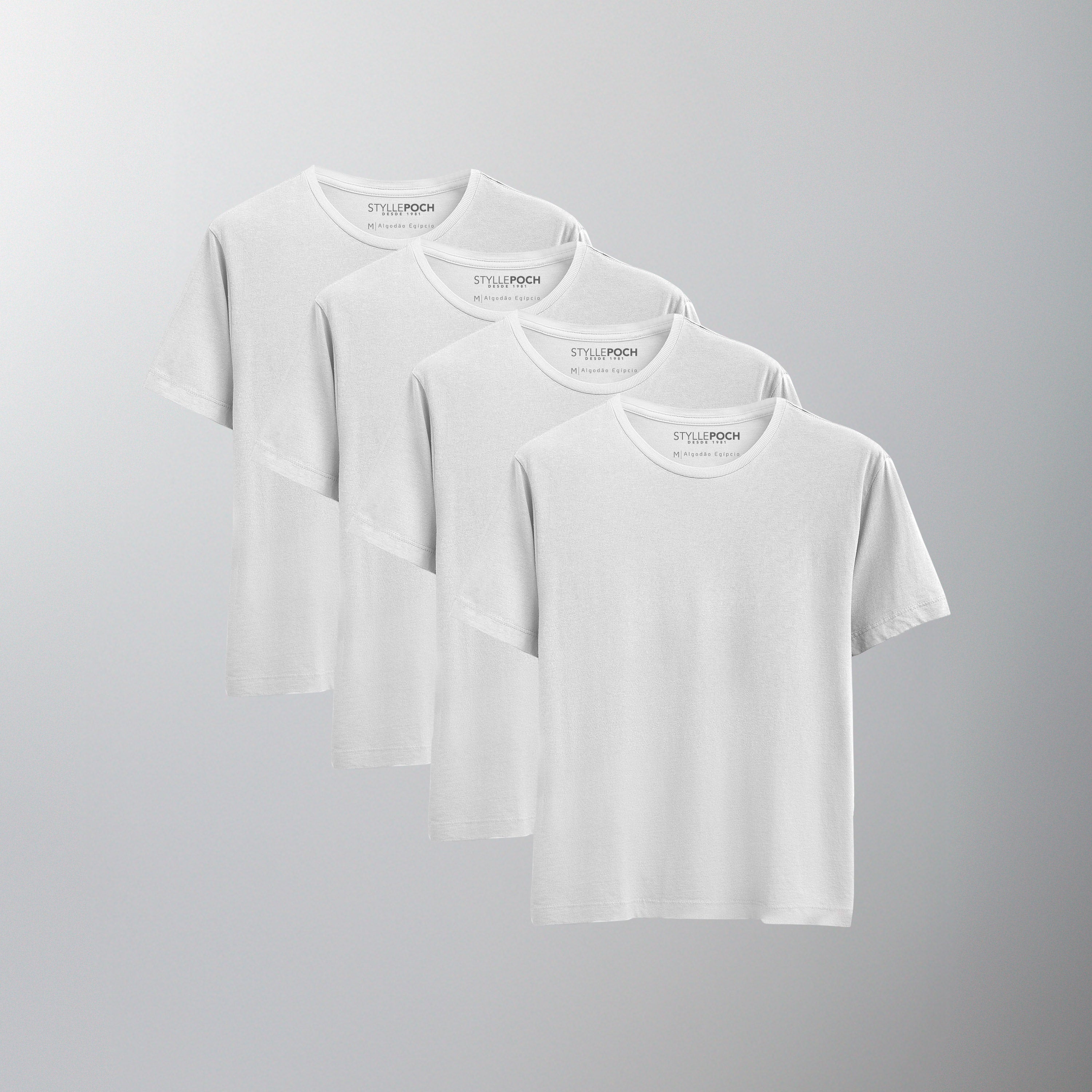 Kit 4 Camiseta Algodão Egípcio