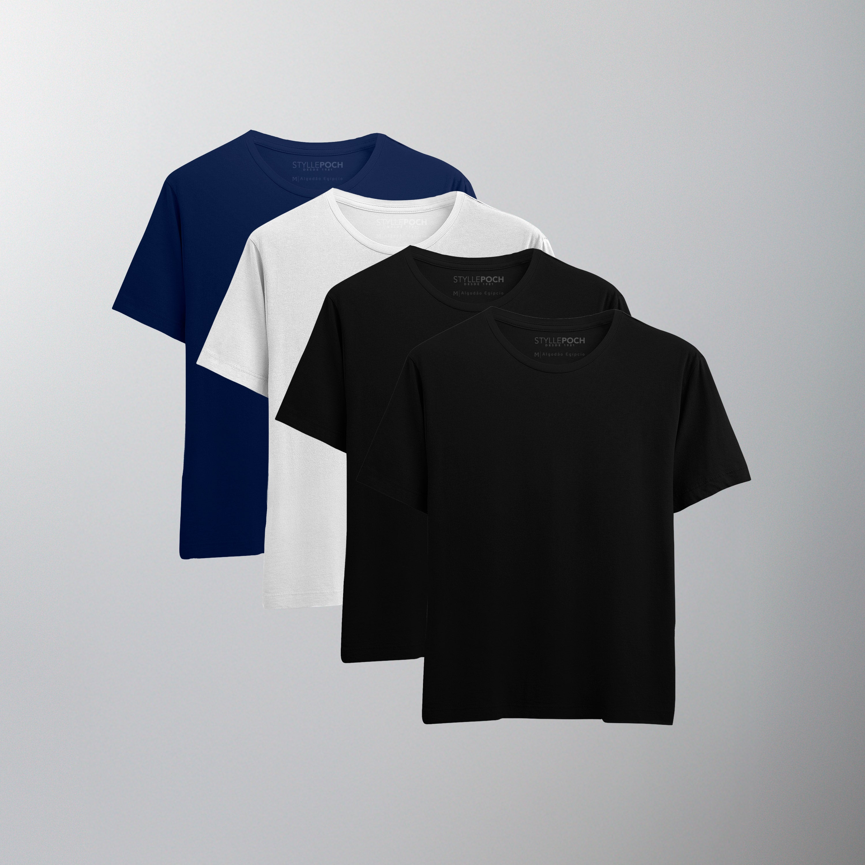 Kit 4 Camiseta Algodão Egípcio