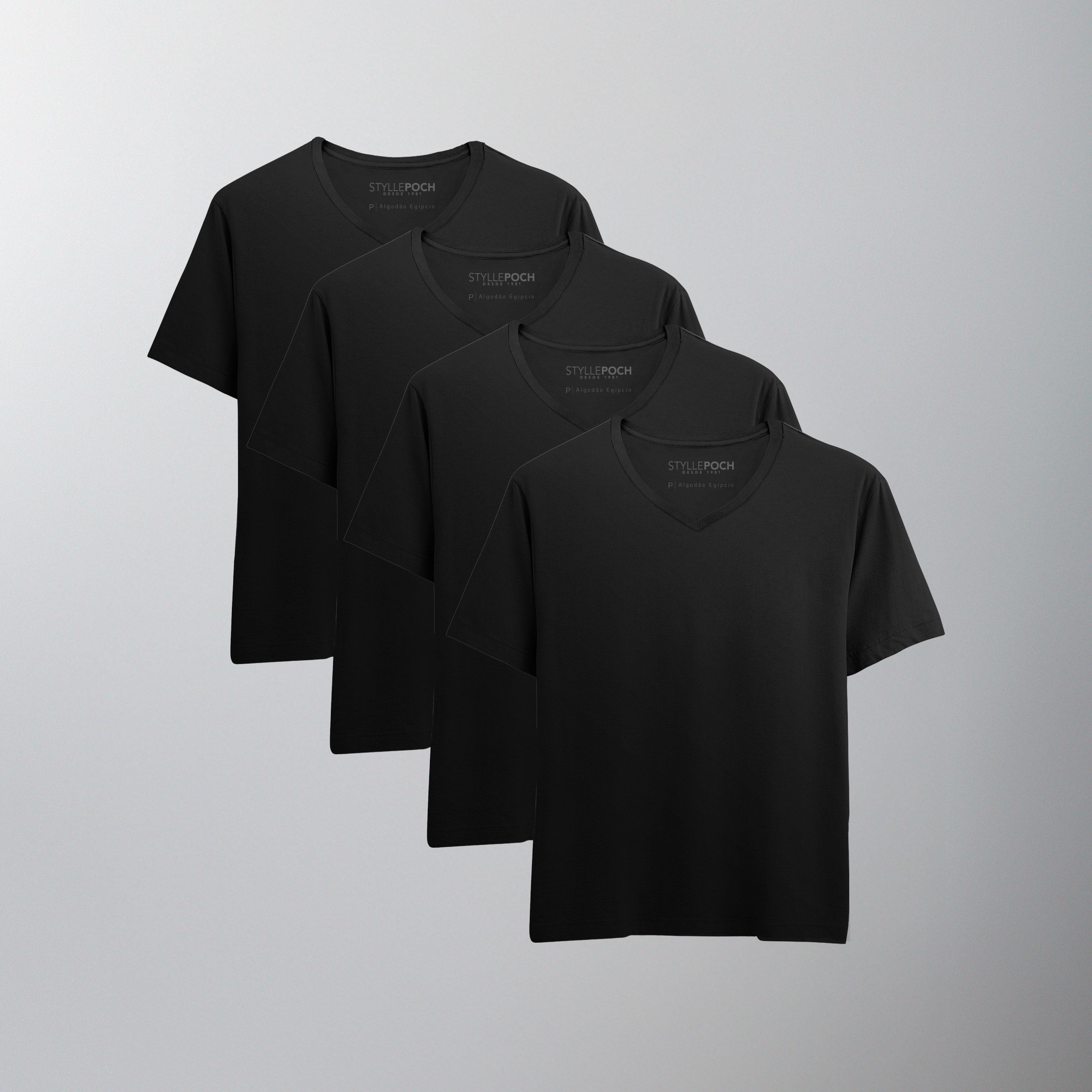 Kit 4 Camiseta Algodão Egípcio