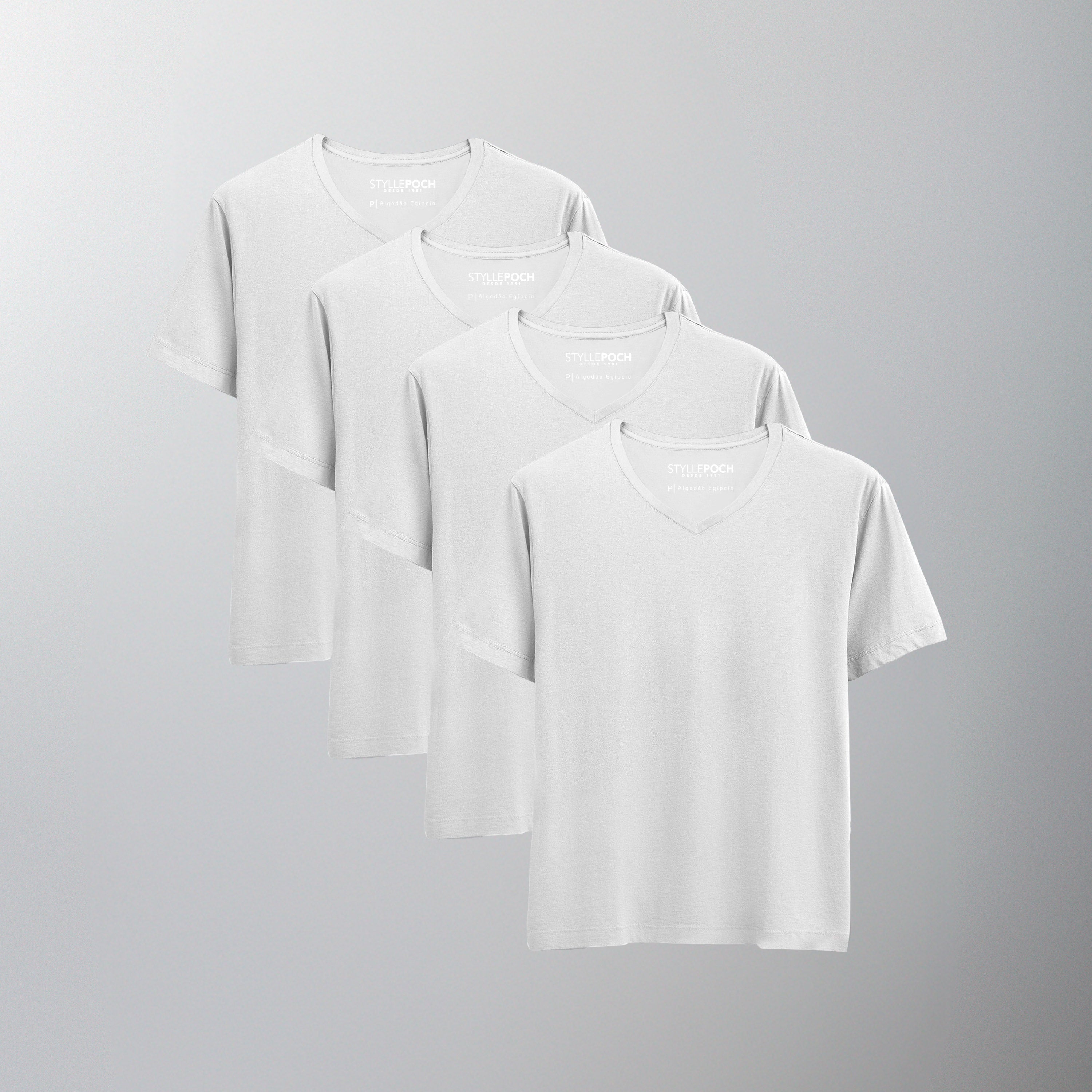 Kit 4 Camiseta Algodão Egípcio