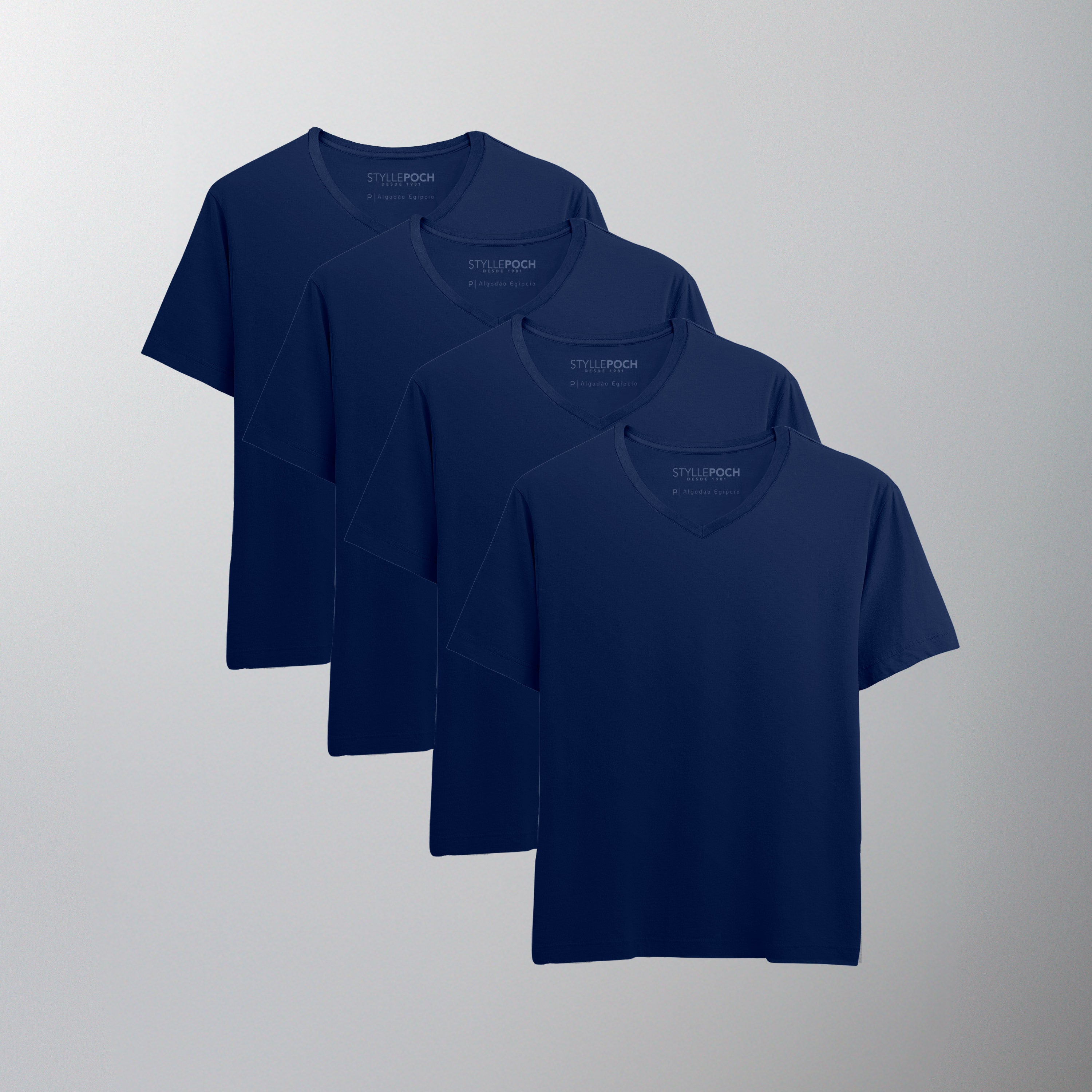 Kit 4 Camiseta Algodão Egípcio