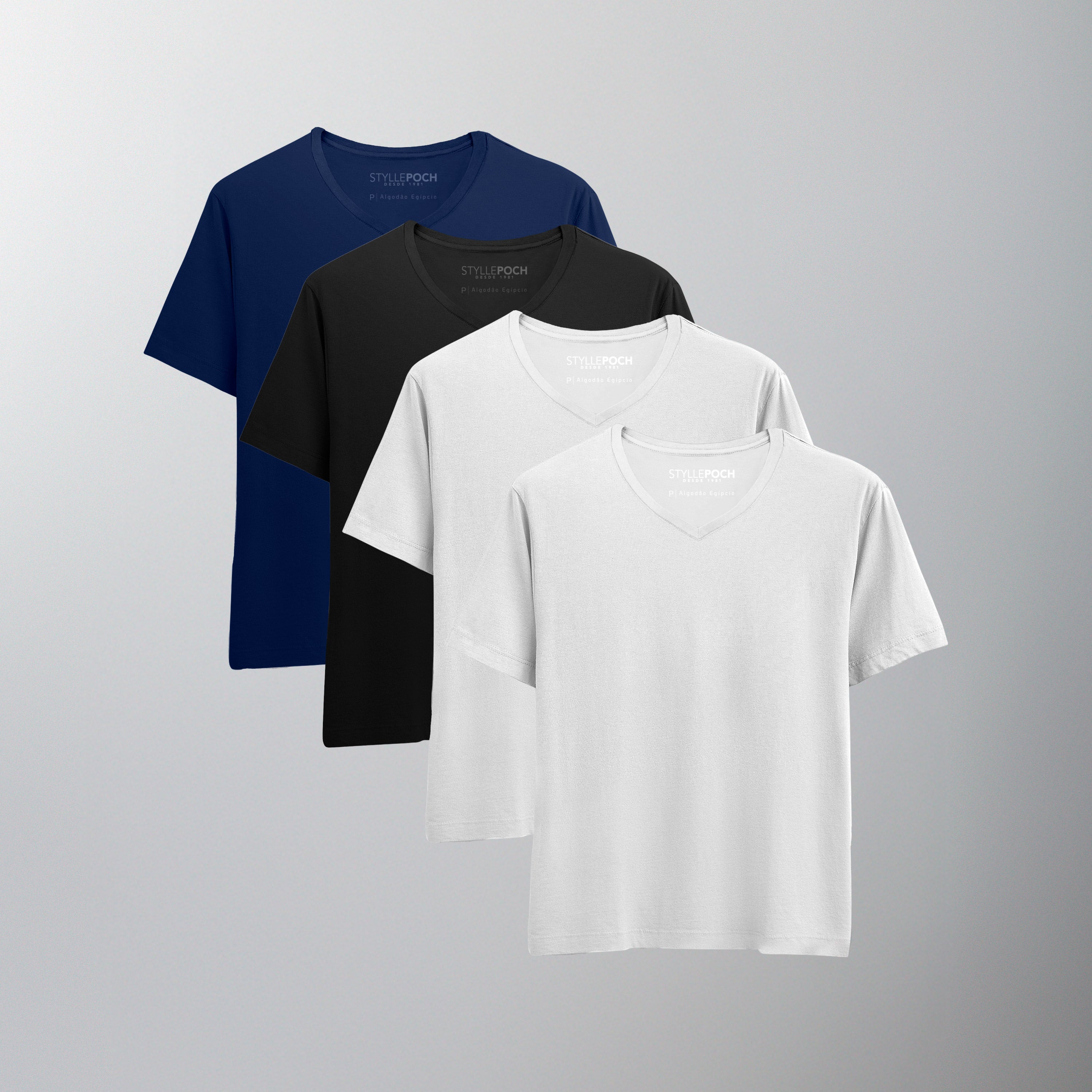 Kit 4 Camiseta Algodão Egípcio