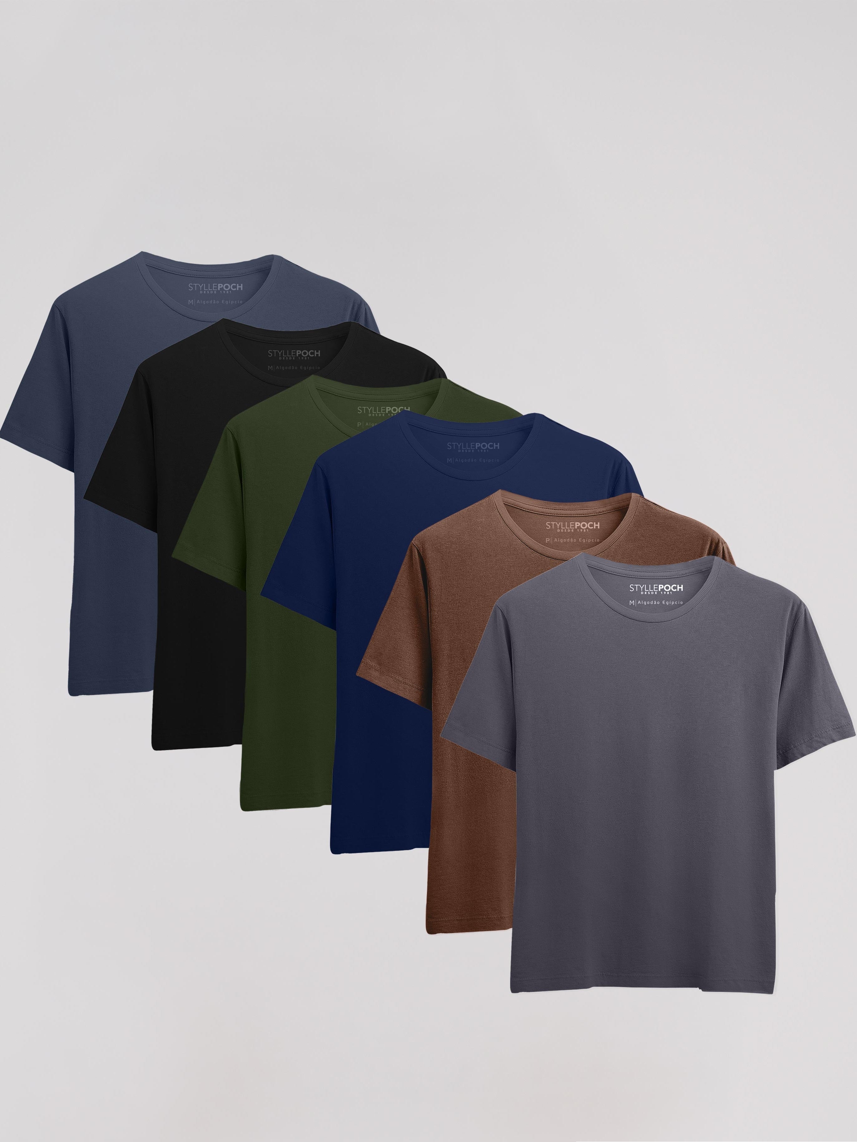 Kit 6 Camisetas Algodão Egípcio C/ V - Personalize