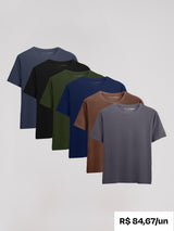 Kit 6 Camisetas Algodão Egípcio C/ V - Personalize