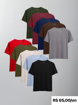 Kit 10 Camisetas Algodão Egípcio C/V - Personalize