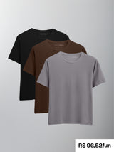 Kit 3 Camisetas Algodão Egípcio C/ V - Personalize