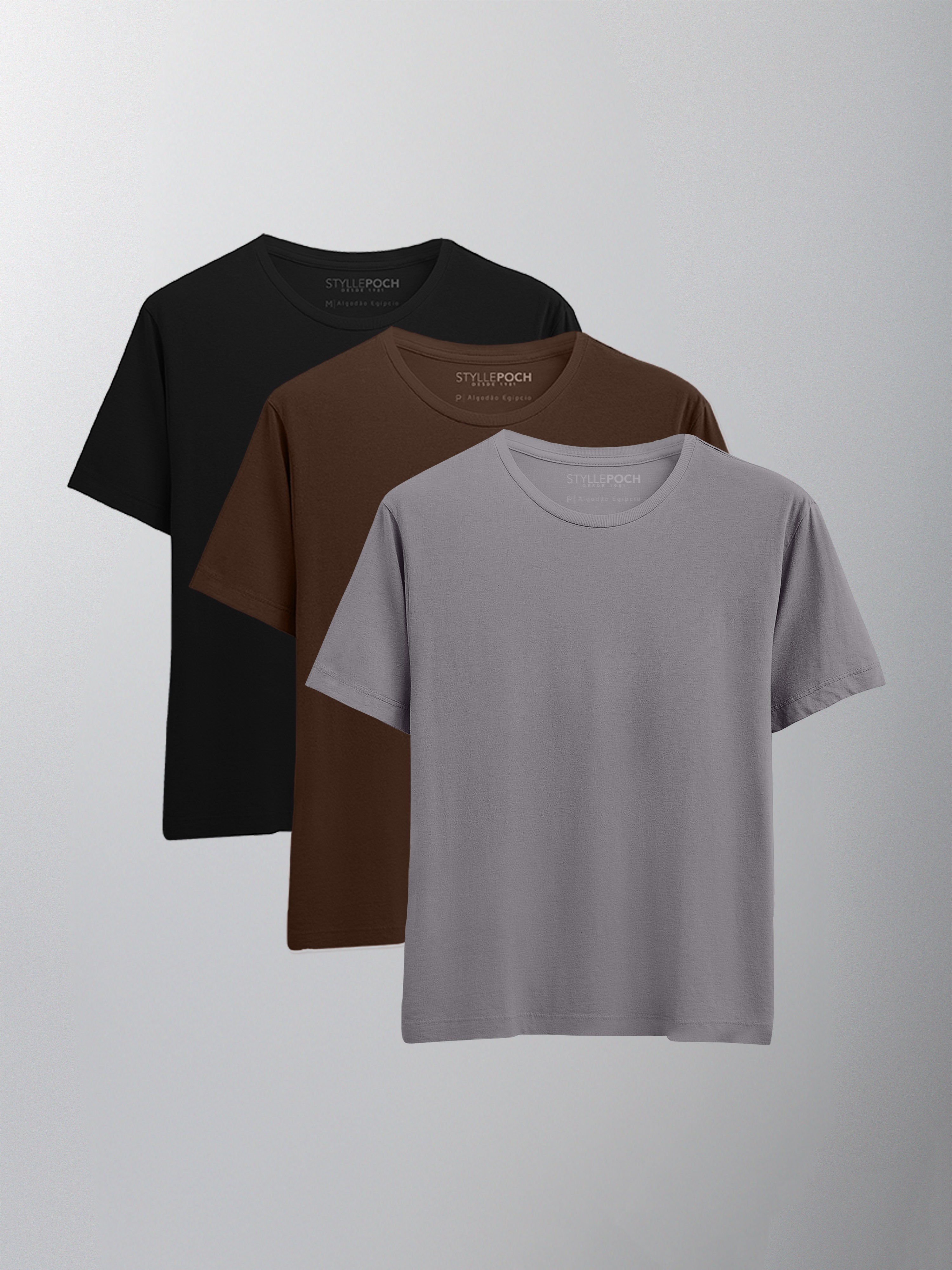 Kit 3 Camisetas Algodão Egípcio C/ V - Personalize