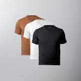 Kit 3 Camisetas HENLEY Algodão Pima - Personalize