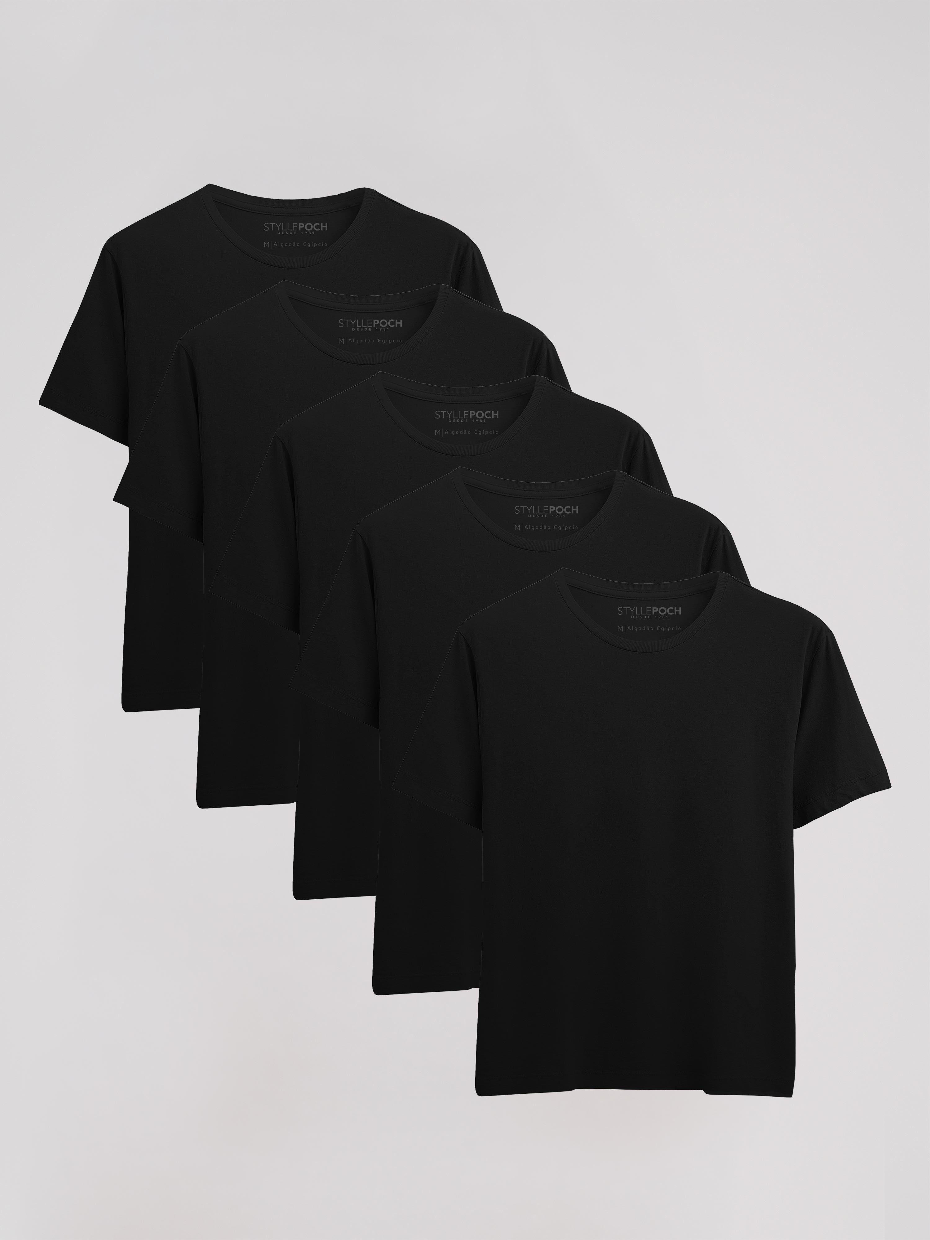 Kit Work 5 Camisetas Algodão Egípcio
