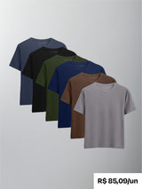 Kit 6 Camisetas Algodão Egípcio C/ V - Personalize