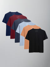 Kit 6 Camisetas HENLEY Algodão Egípcio - Personalize