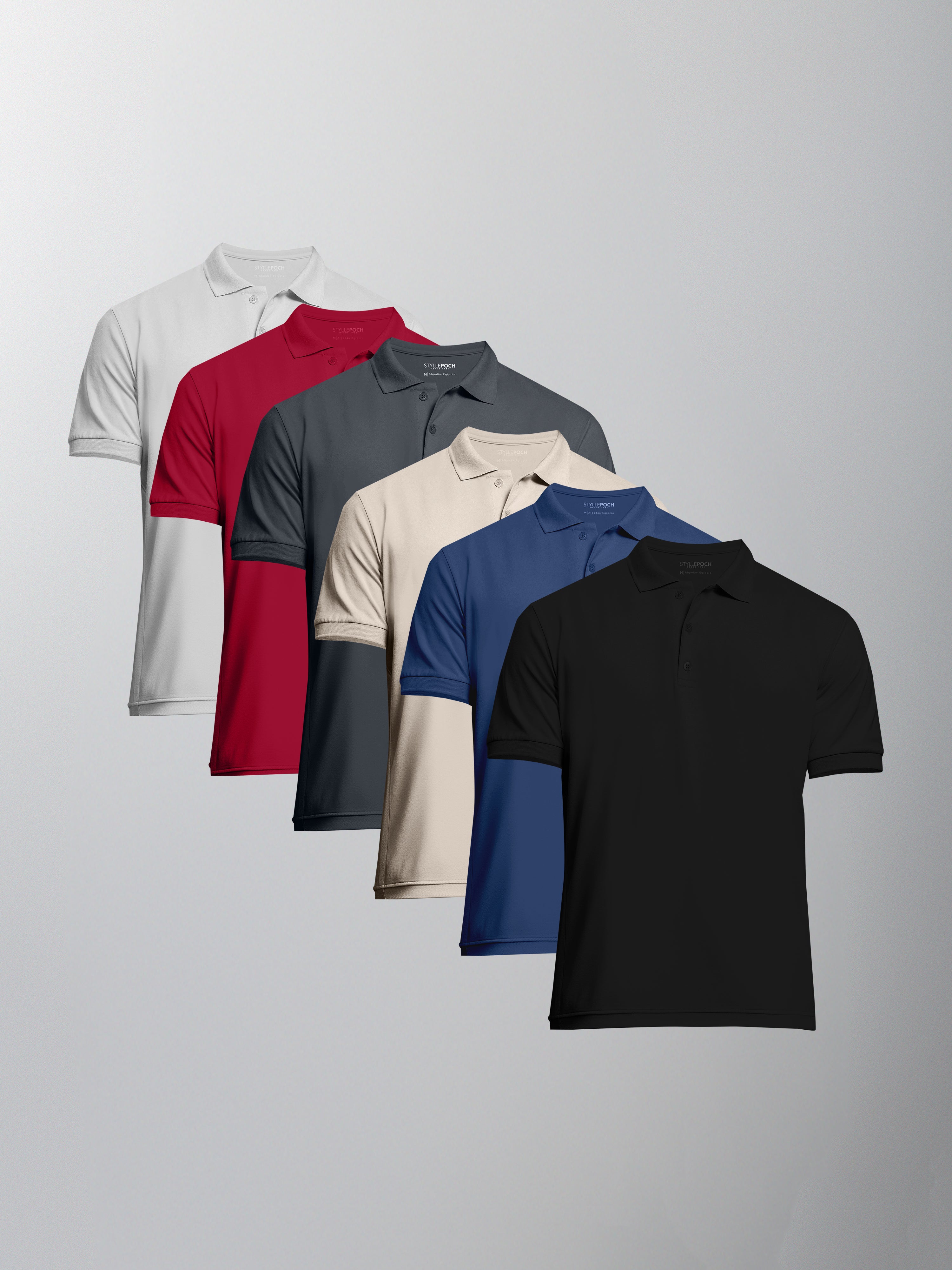 Kit 6 Camisas Polo Algodão Egípcio - Personalize