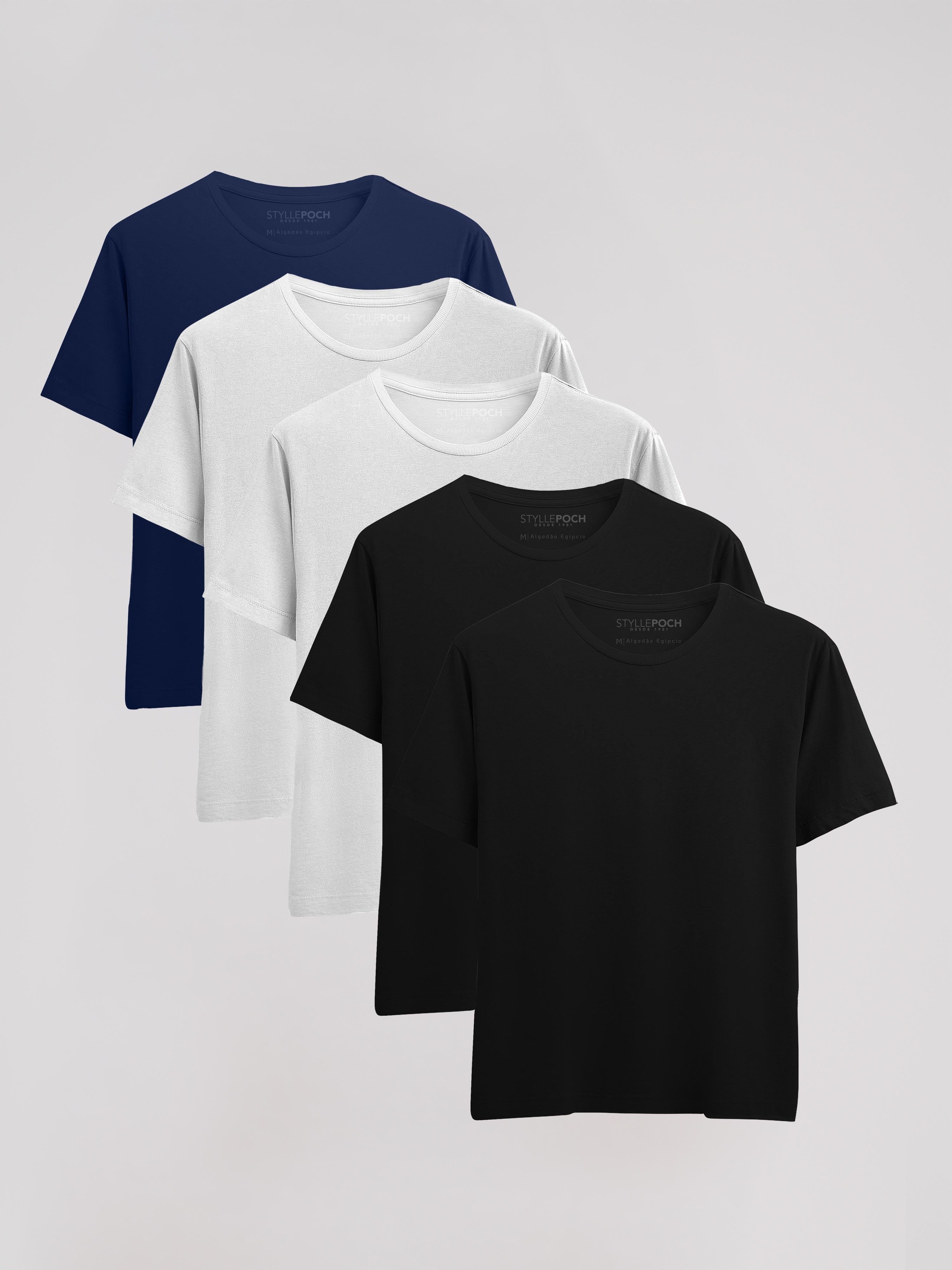 Kit Work 5 Camisetas Algodão Egípcio