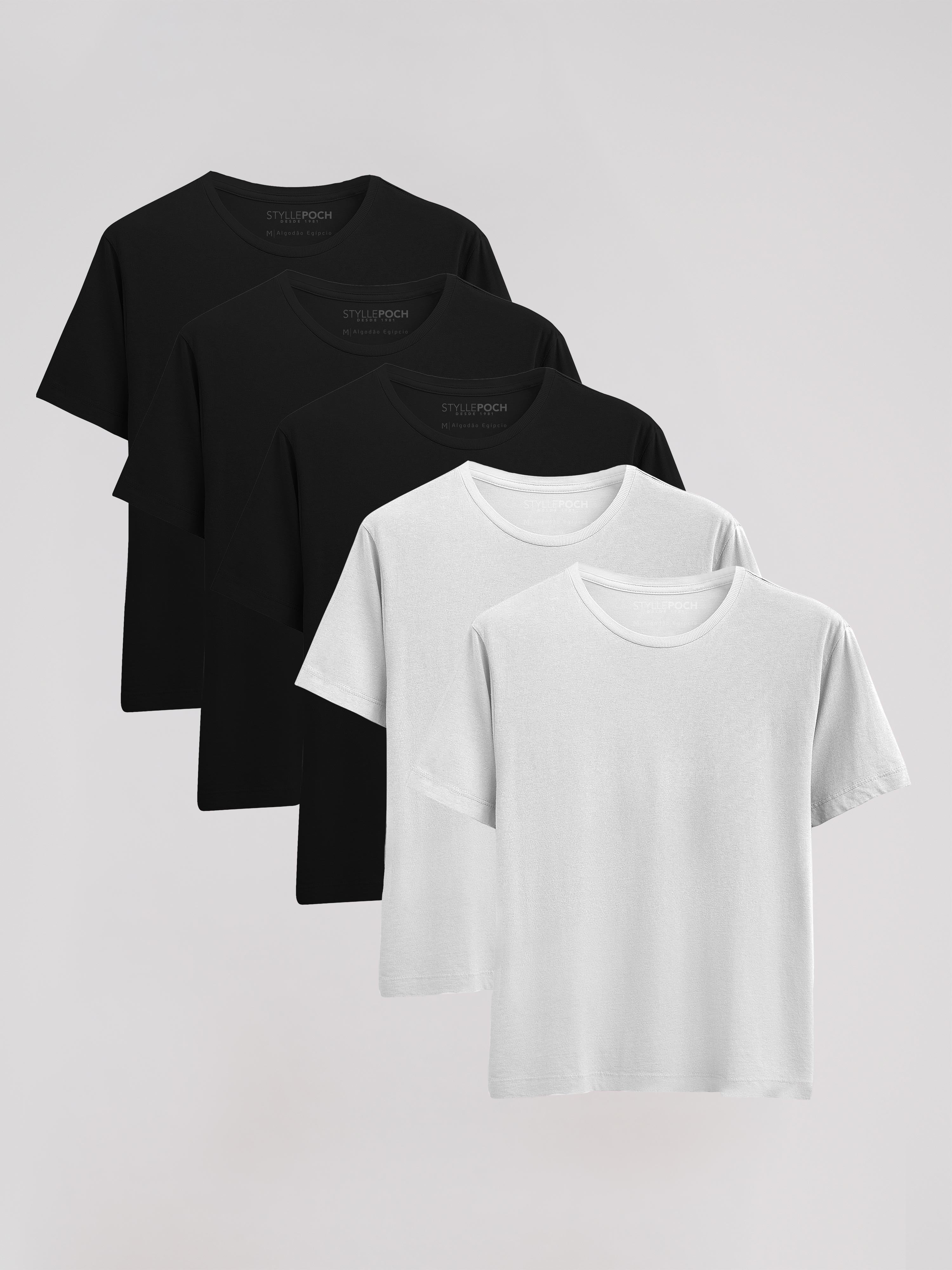 Kit Work 5 Camisetas Algodão Egípcio