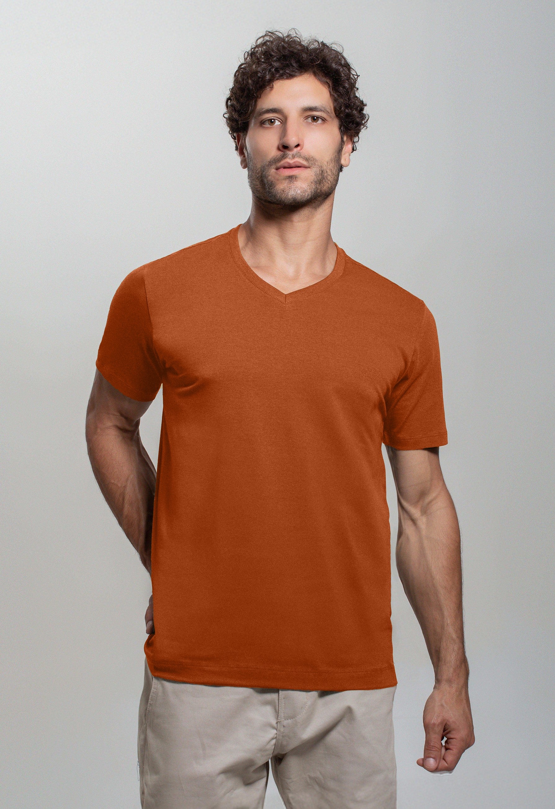 (KIT10) Camiseta Algodão Egípcio Gola V